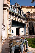the old Royal Palace, in the middle of the old city, now a museum with a beautiful collection of Chola bronze sculptures. Thanjavur Tamil Nadu. 